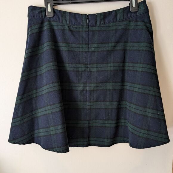 Old Navy Blue and Green Plaid Circle A-Line Skirt Size 10 - Picture 2 of 5